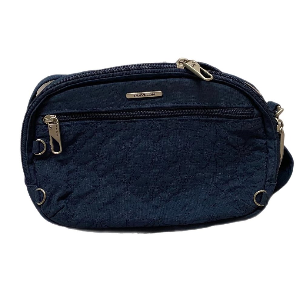Travelon Navy Blue Crossbody Bag, Anti-Pickpocket